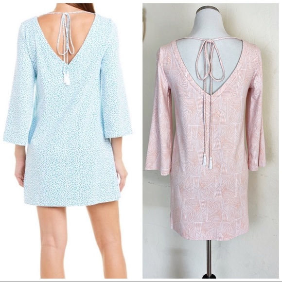 •PERSIFOR•Pink White Print Brie A-Line Tunic Dress Cover-Up Size XS Beach Resort - Picture 2 of 10